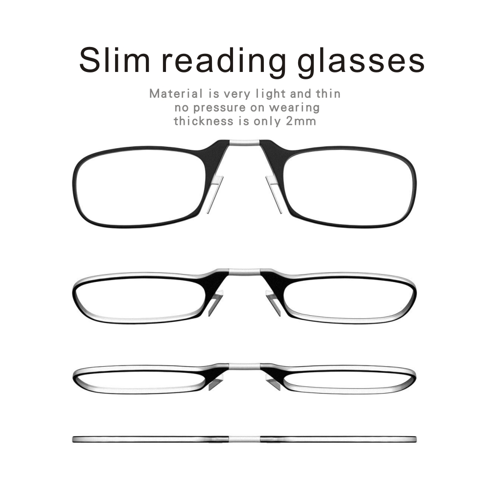 Mini clip de nariz en gafas de lectura