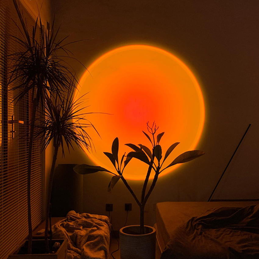 Lámpara de pie de puesta de sol